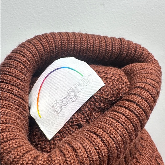 Bogner Turtleneck Sweater Cable Knit Wool Blend Stretch Rust Red Women's Medium - Picture 6 of 9